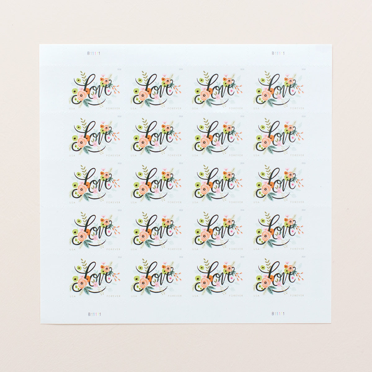  Love Flourishes Sheet of Twenty Forever Postage Stamps Scott  5255 : Office Products