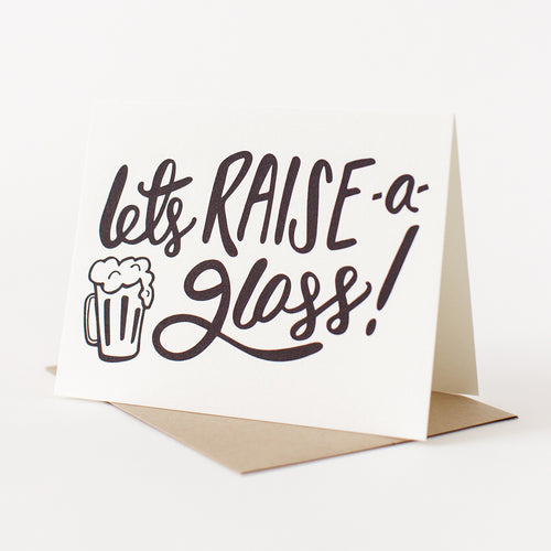 Let's Raise a Glass! Letterpress Card